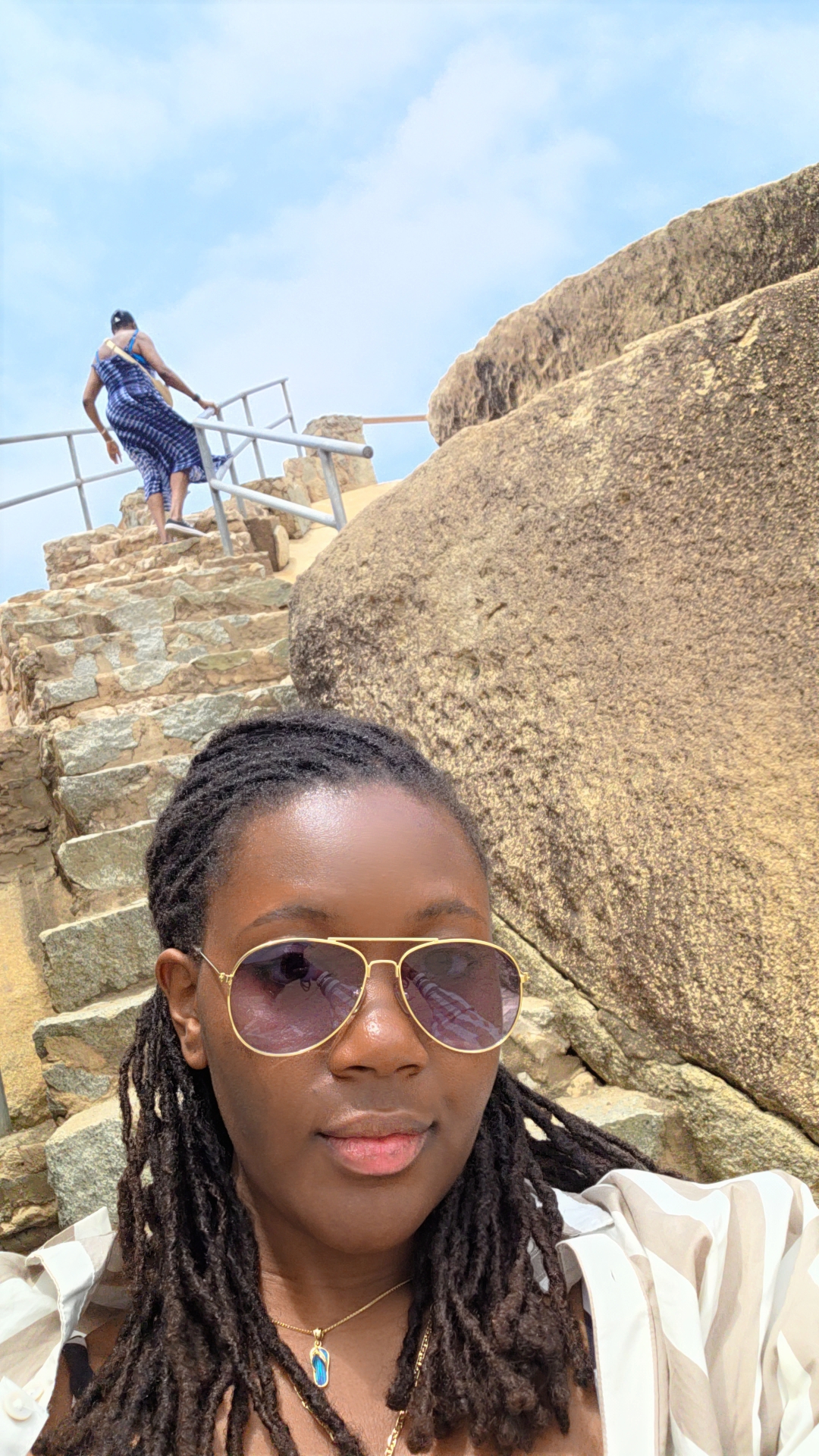 Reaching the Top of the Casibari Rock Formations, Aruba